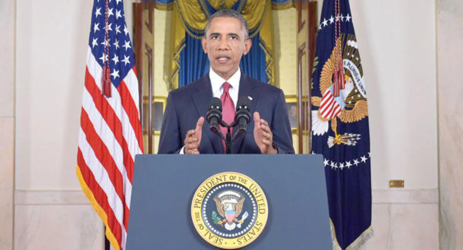 أوباما خلال إلقائه خطابه أول من أمس (أ.ف.ب)