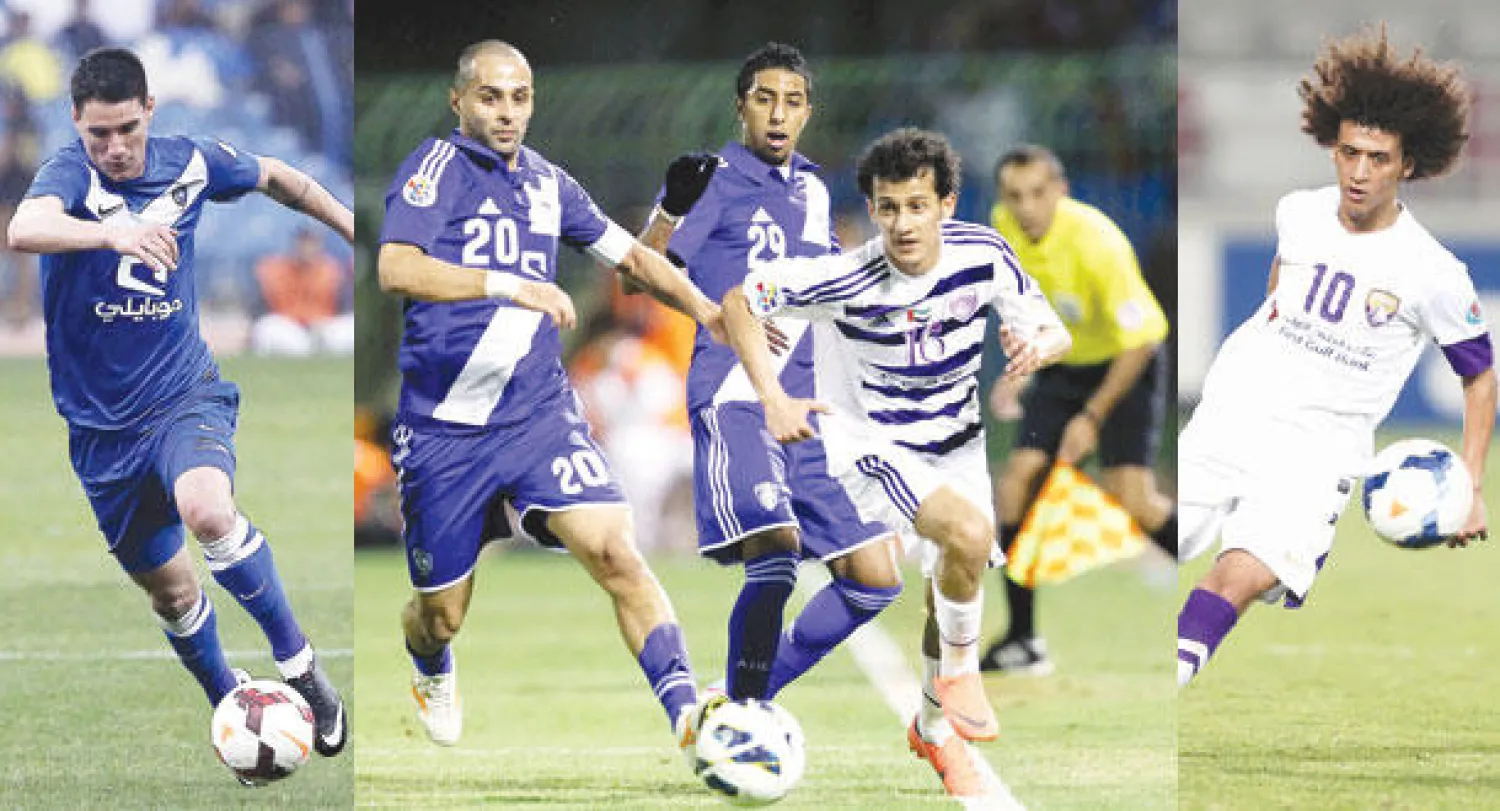 عموري يبدو أخطر لاعبي الفريق الإماراتي   -  جانب من لقاء سابق بين الهلال والعين   -  نيفيز سيكون الدينامو المتحرك بالنسبة للفريق السعودي