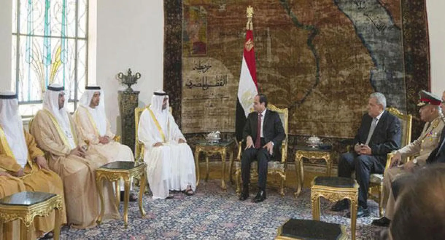 الرئيس السيسي خلال استقباله الشيخ محمد بن زايد (وكالة الأنباء الإماراتية)