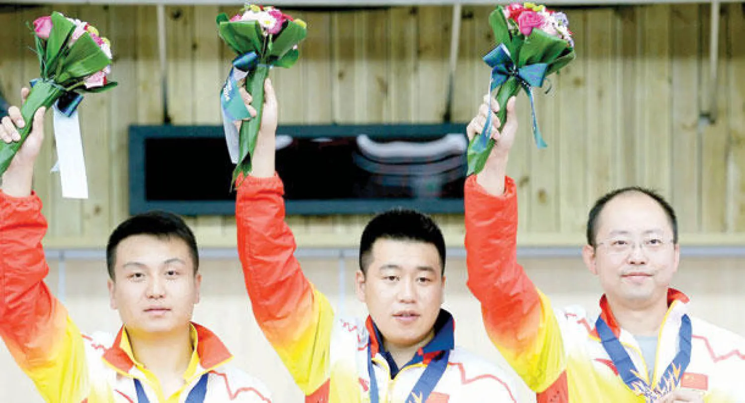 رماية الصين نجحت في تخطي الكوريين بالذهب (أ.ف.ب)