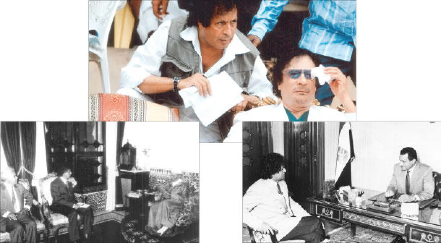 العقيد القذافي وقذاف الدم،  قذاف الدم والملك الحسن الثاني، مبارك وقذاف الدم