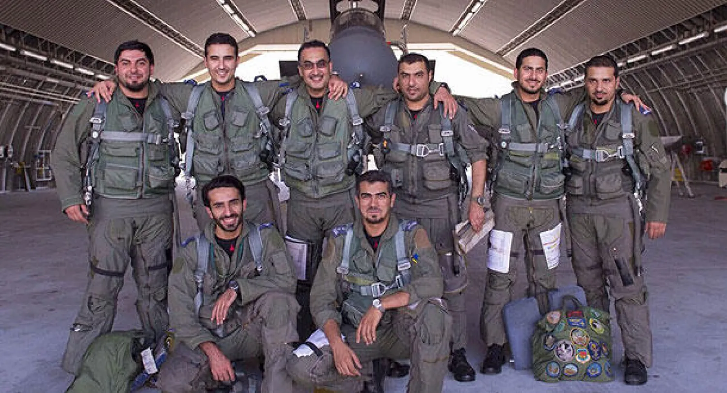 صورة للطيارين السعوديين المشاركين في تنفيذ ضربات جوية ضد داعش