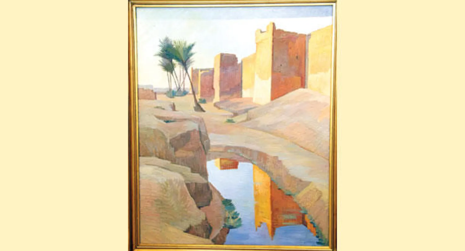 لوحة من المعرض (تصوير: مصطفى حبيس)