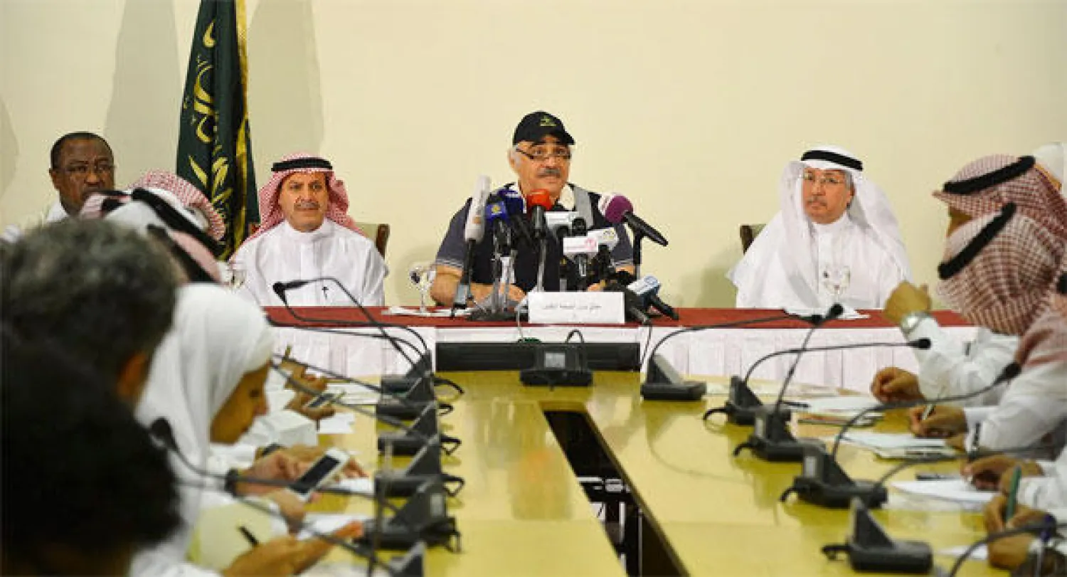 المهندس عادل فقيه وزير الصحة المكلف خلال المؤتمر الصحافي اليوم 