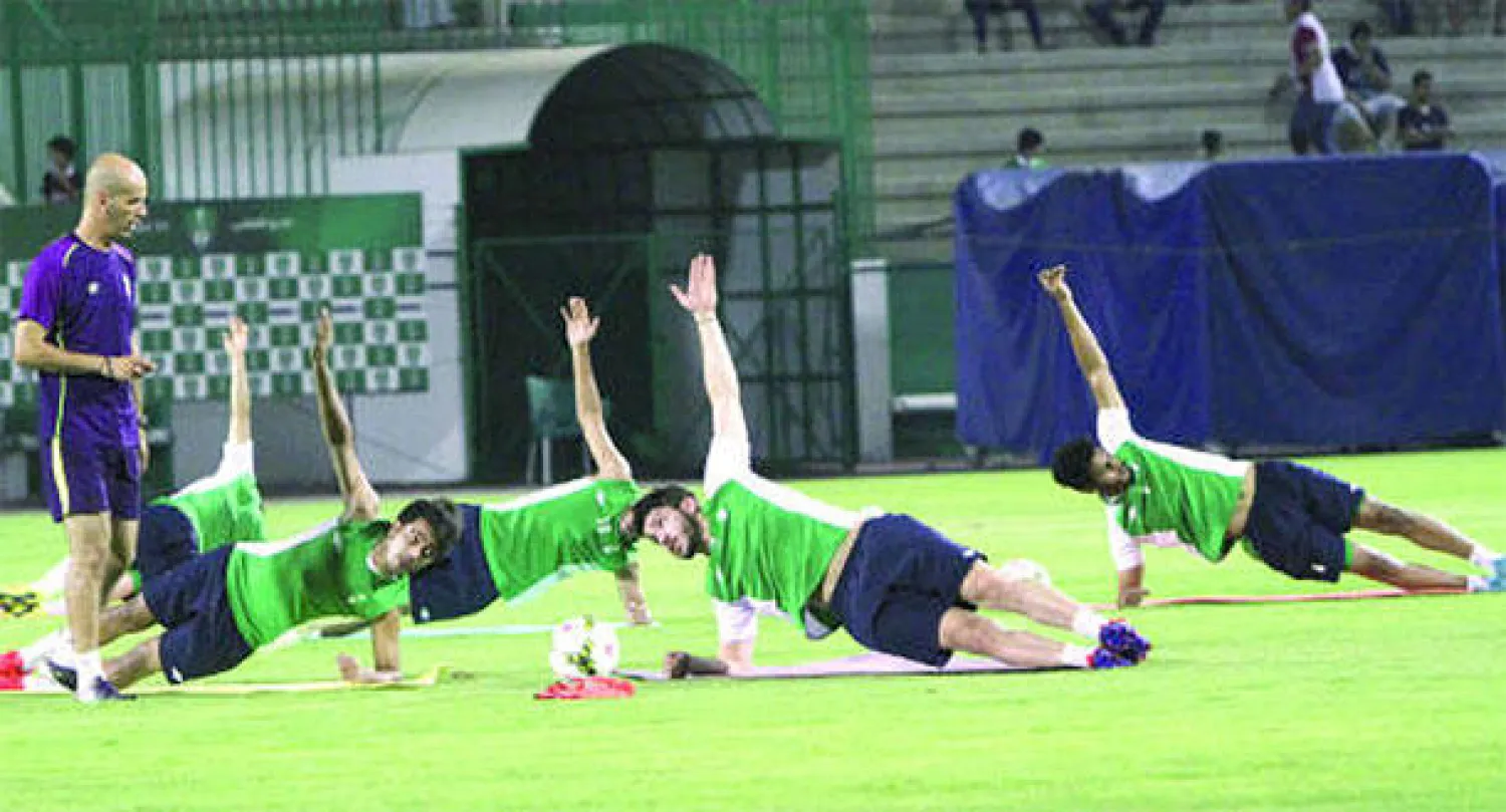 لاعبو الأهلي خلال التدريبات الأخيرة