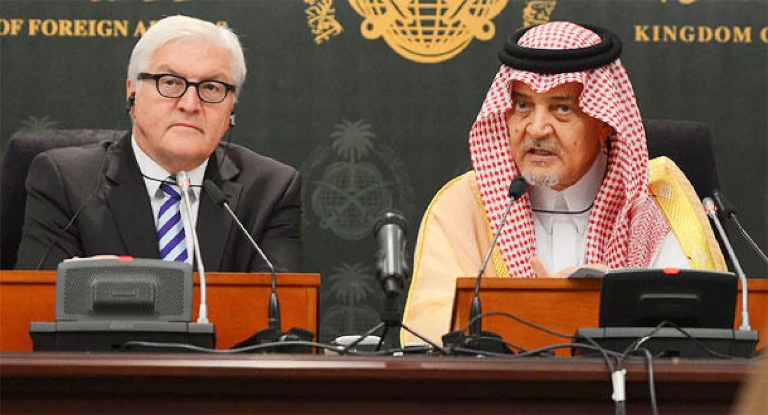 الأمير سعود الفيصل وفرانك شتاينماير في جدة أمس (واس)