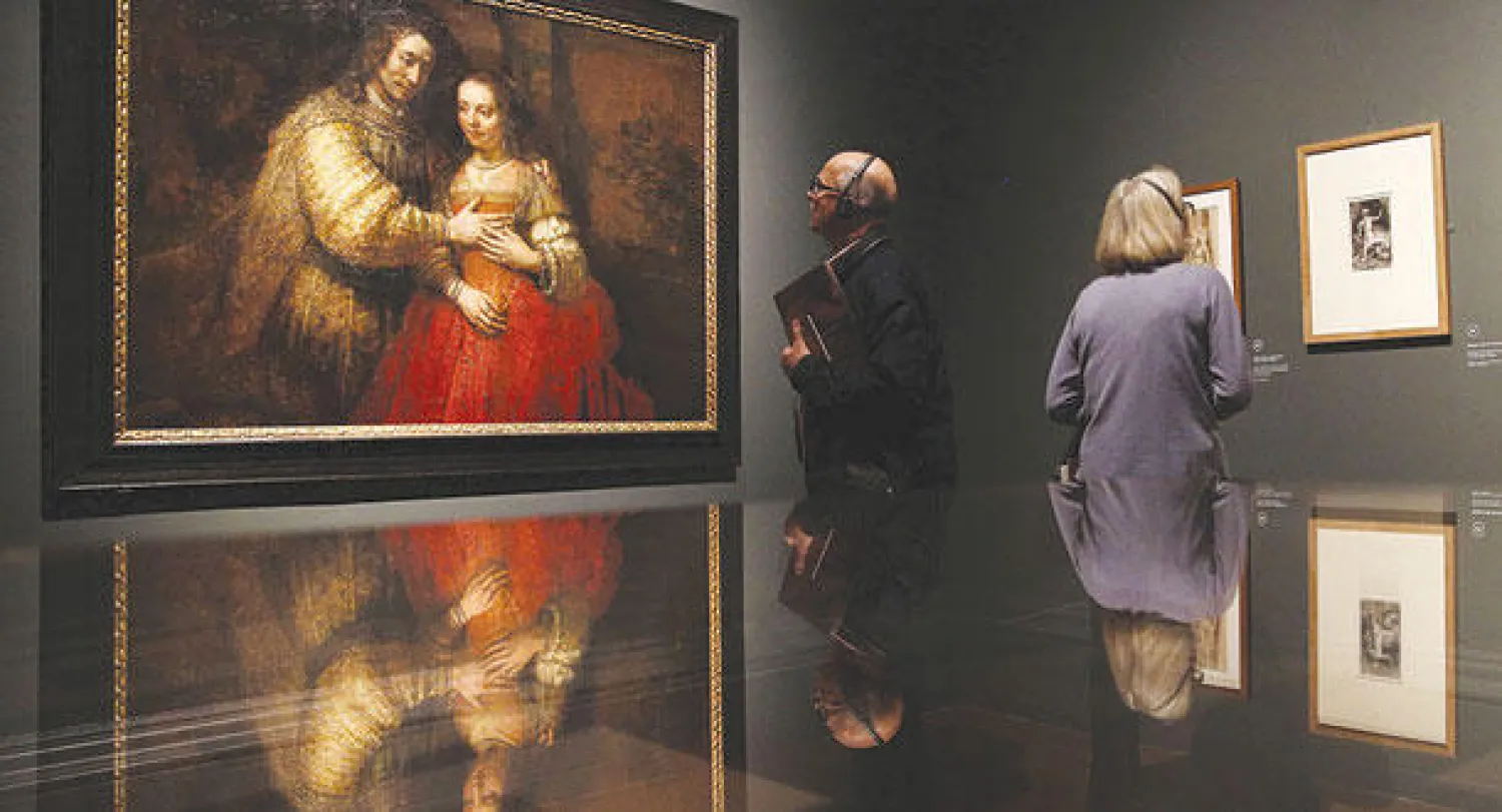 لوحة «العروس اليهودية» لرمبرانت (أ.ف.ب)