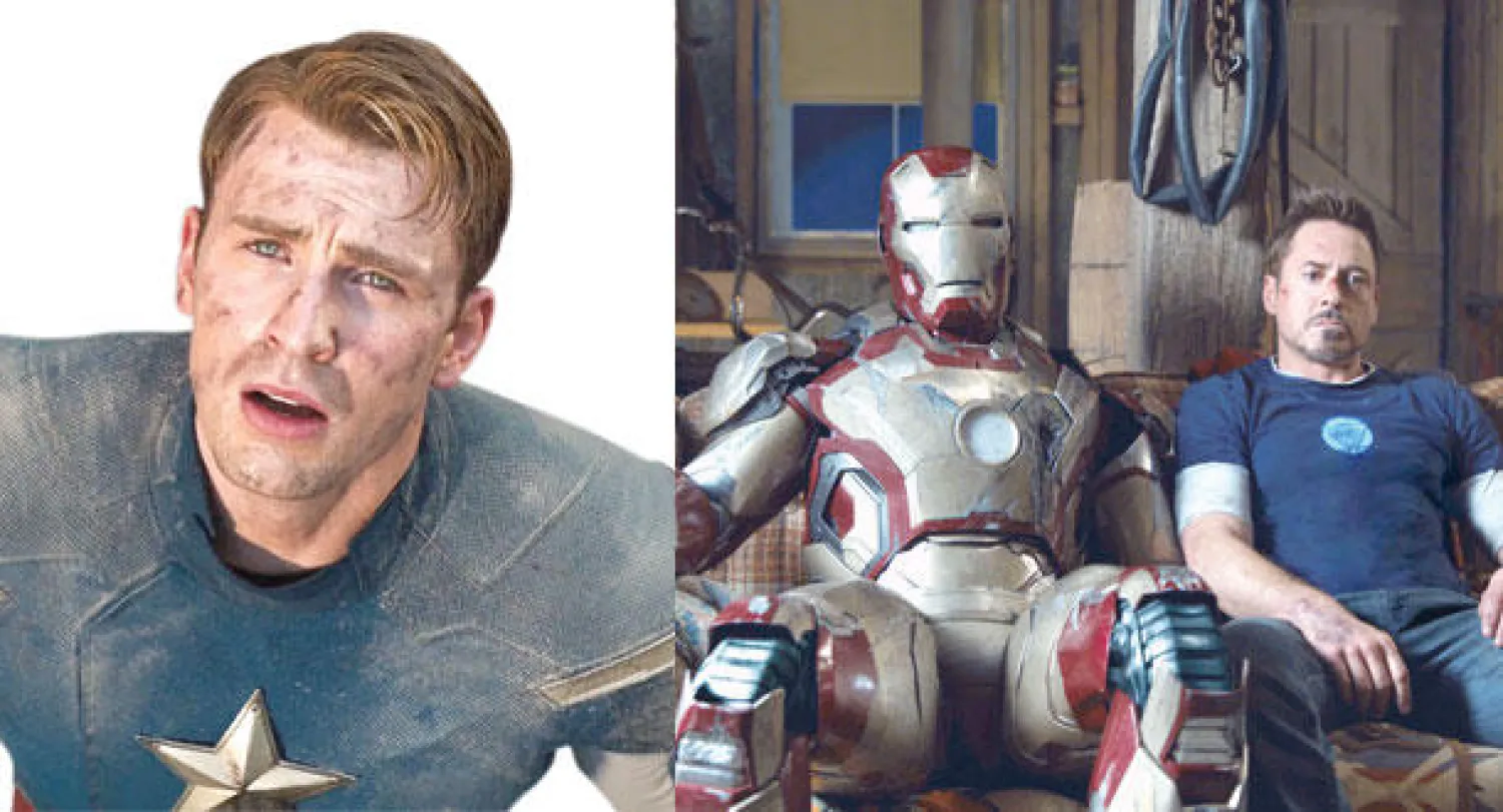 روبرت داوني جونيور في «الرجل الحديدي»  -  كريس إيفنز بطل «كابتن أميركا»