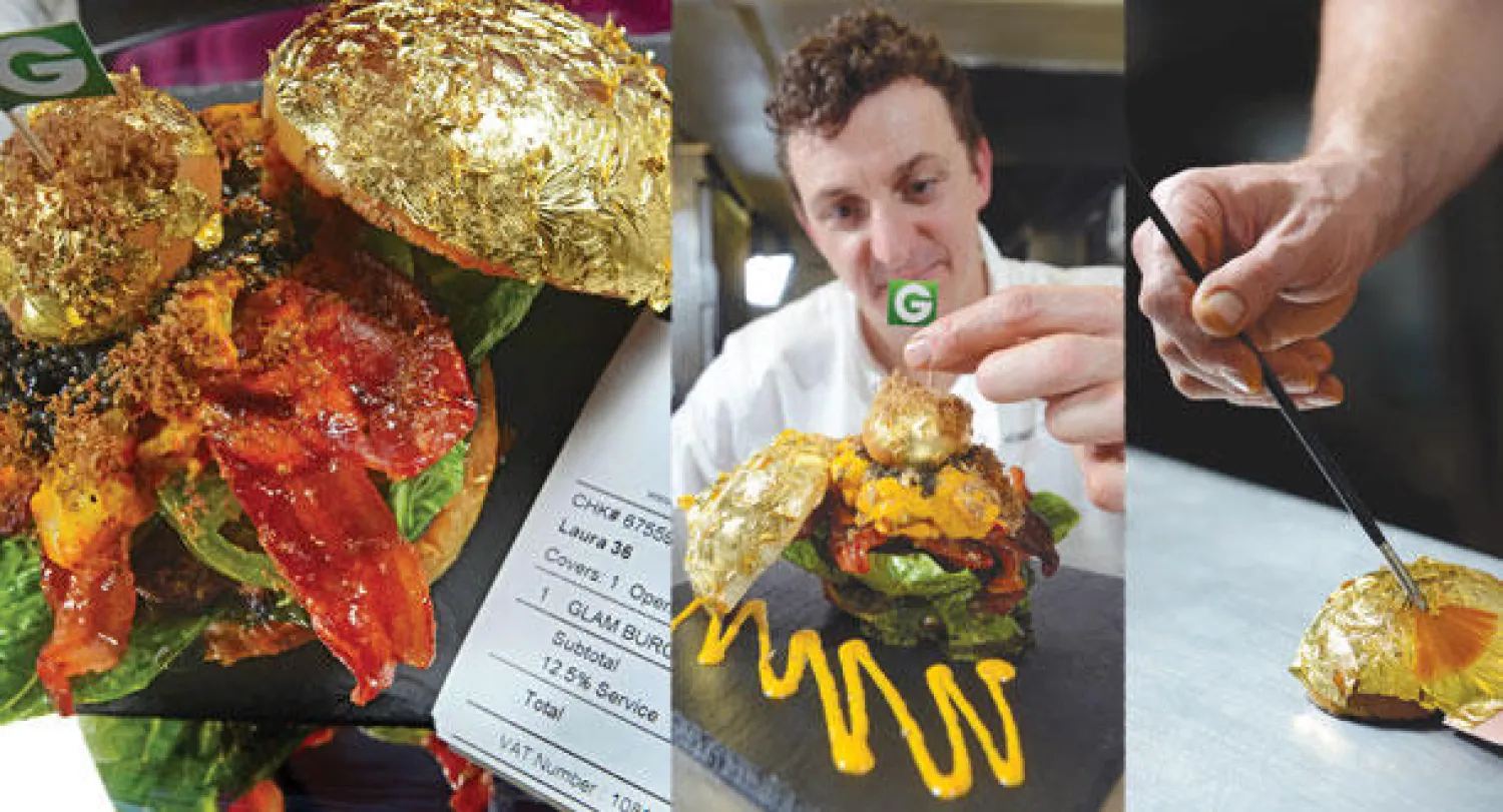 الطاهي لاردج يضع اللمسات الأخيرة على طبقه الفريد  -  أغلى برغر في العالم تدخل فيه بعض من أغلى المكونات