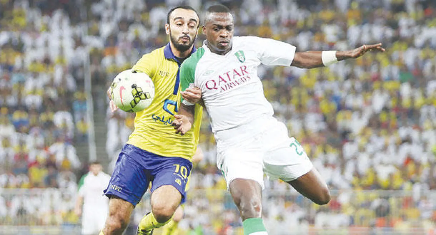 جانب من مواجهة الأهلي والنصر التي انتهت بفوز الأول (تصوير: عدنان مهدلي)