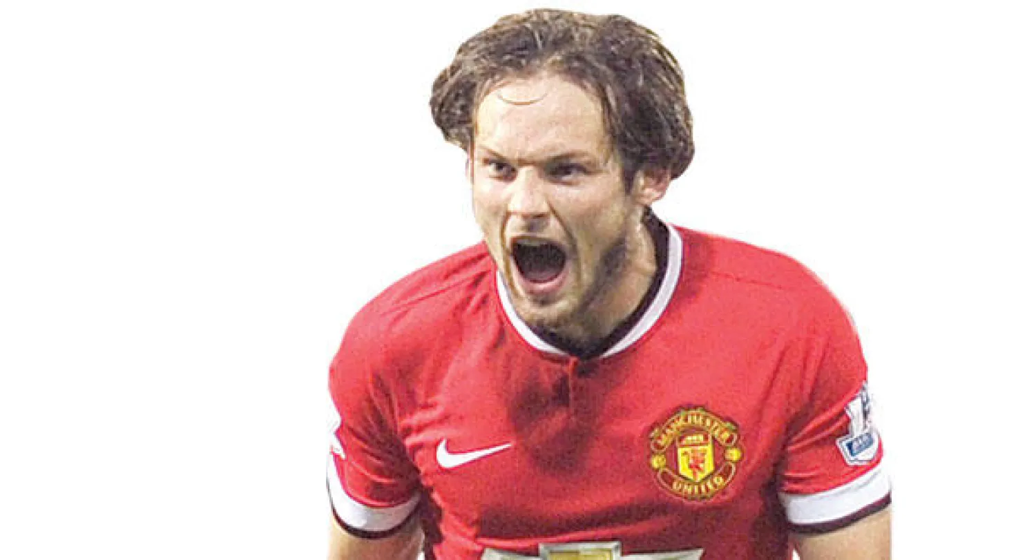 بليند يحتفل بهدفه الذي أنقذ يونايتد من الخسارة (أ.ف.ب)