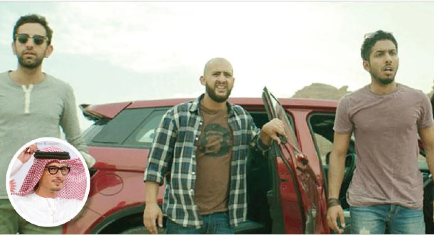 مشهد من فيلم «من أ إلى ب» و المخرج علي مصطفى (في الاطار)