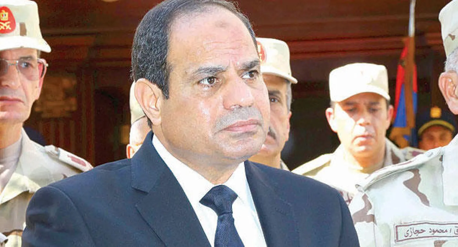 السيسي عقب اجتماع مجلسي الدفاع الوطني والأعلى  للقوات المسلحة  (الشرق الأوسط)