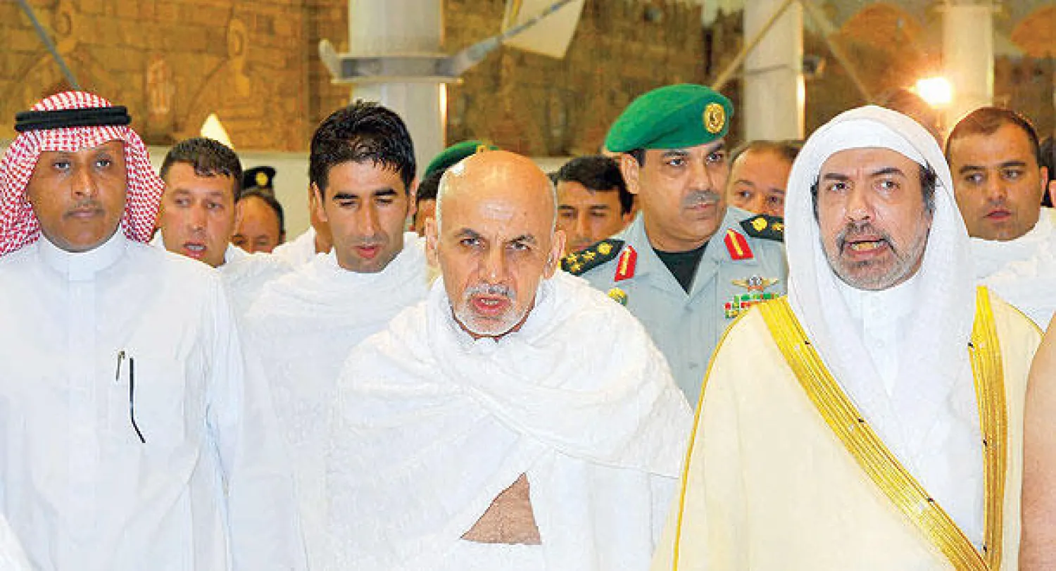 الرئيس الأفغاني لدى تأديته مناسك العمرة.. ويلتقي القيادة السعودية اليوم في الرياض (واس)