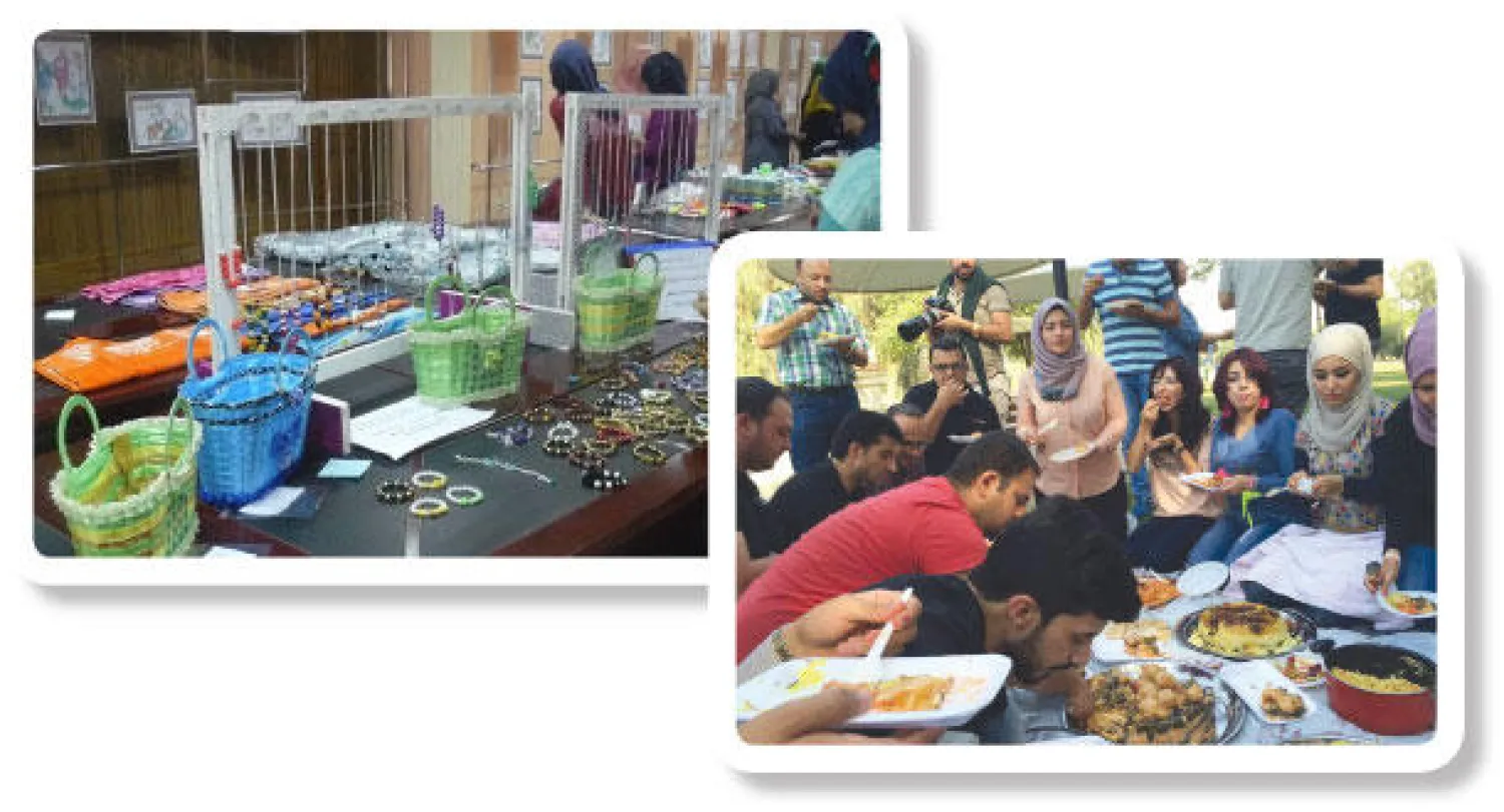 الأكلات والحلويات العراقية كانت حاضرة في المناسبة، معرض لحلي الزينة والمستلزمات المنزلية