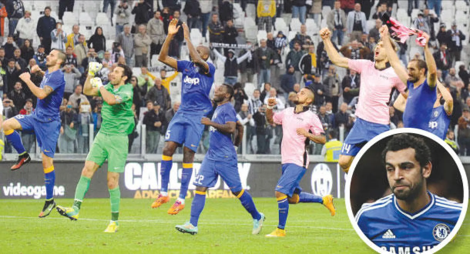 كأس رابطة المحترفين فرصة محمد صلاح للظهور مع تشيلسي،  و لاعبو يوفنتوس يحتفلون بعد انتصارهم الأخير على باليرمو والبقاء في الصدارة (رويترز)