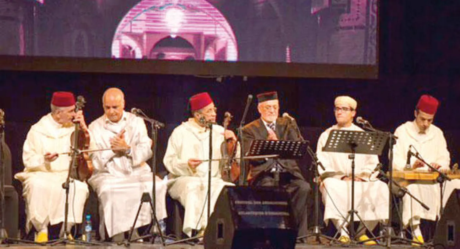 حاييم لوك وعبد الرحيم الصويري خلال حفل افتتاح «مهرجان الأندلسيات»