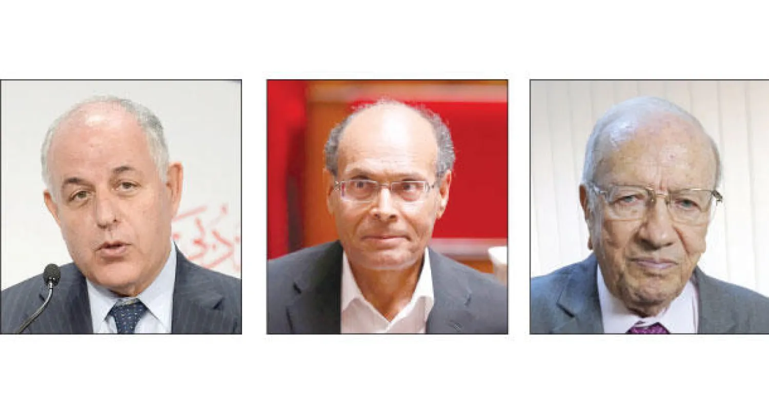 الباجي قائد السبسي و منصف المرزوقي و مصطفى كمال النابلي