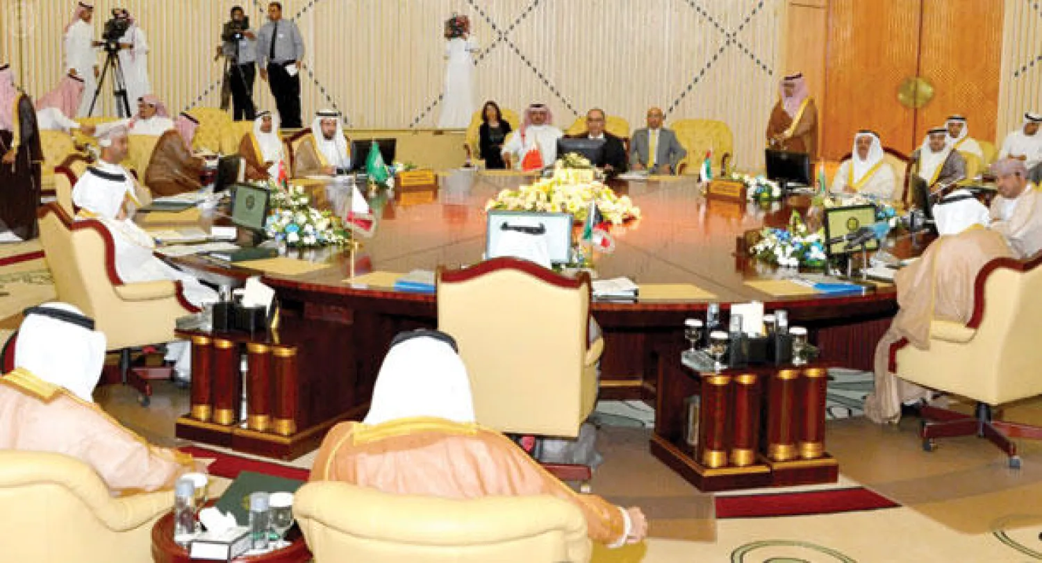 جانب من اجتماع وزراء تجارة دول الخليج في العاصمة الرياض يوم أمس («الشرق الأوسط»)