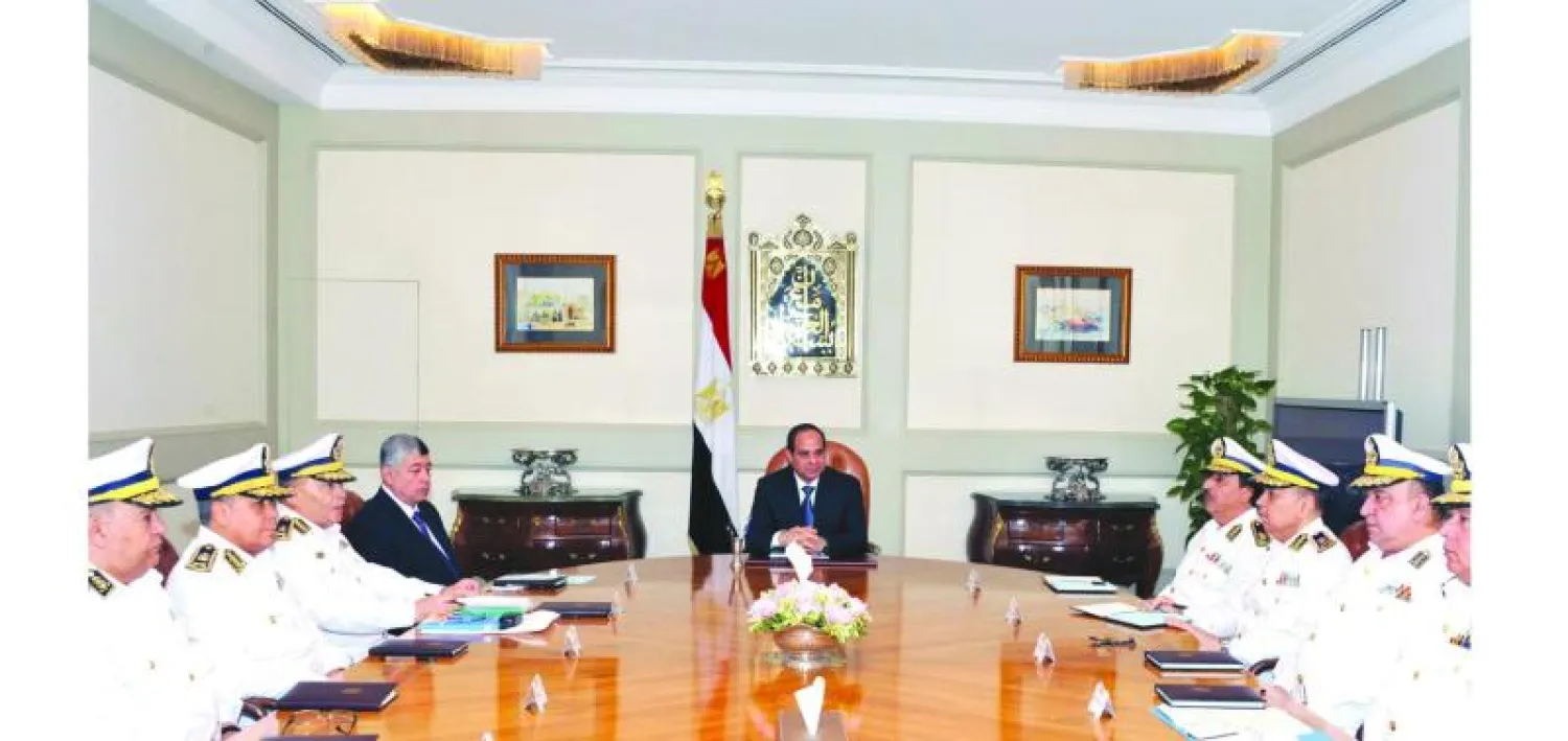 الرئيس السيسي خلال لقائه المجلس الأعلى للشرطة بحضور وزير الداخلية