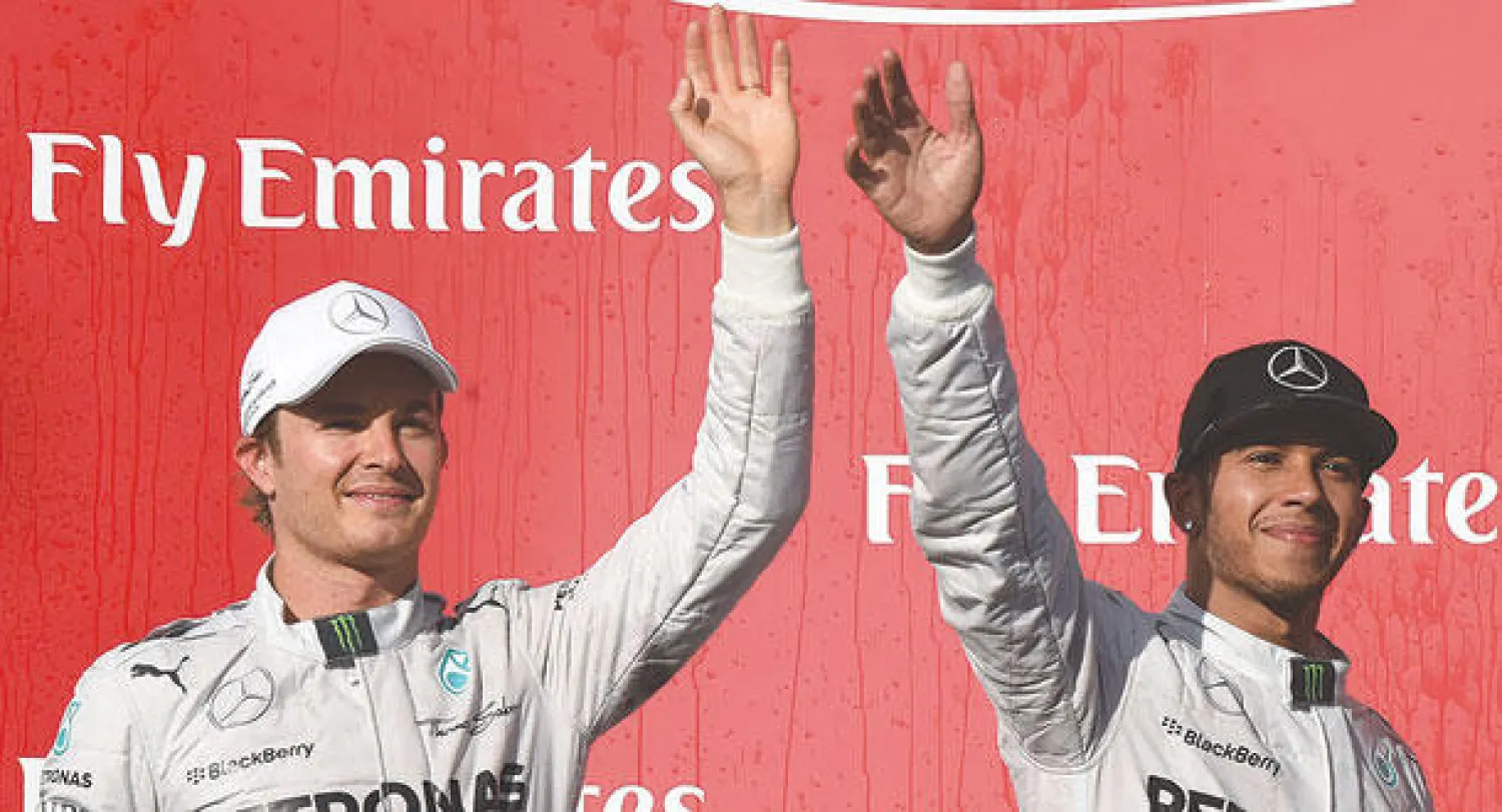 هاميلتون وروزبرغ وصراع يتجدد على حلبة إنترلاغوس الأحد (أ.ف.ب)