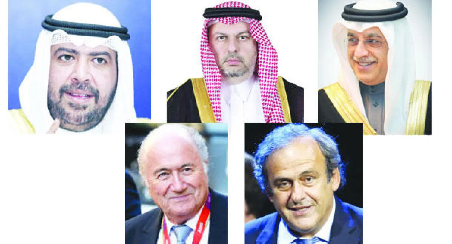 الشيخ سلمان آل خليفة   -  الأمير عبد الله بن مساعد  -  الشيخ أحمد الفهد  -  بلاتيني  -  بلاتر