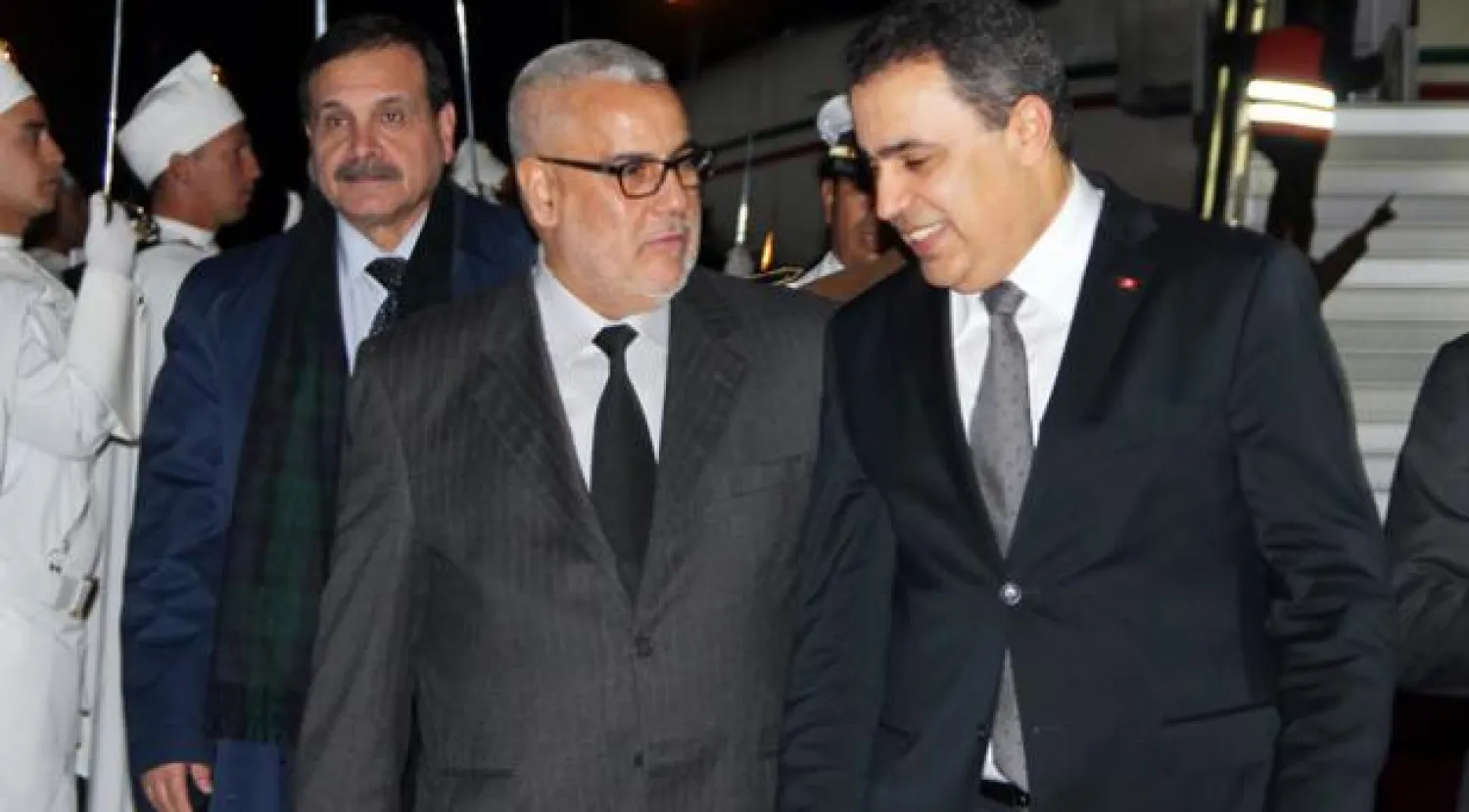 مهدي جمعة، أمس في العاصمة الرباط مع رئيس الحكومة المغربية.