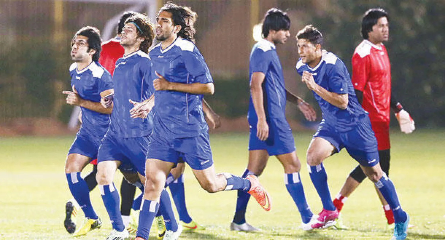 من تدريبات منتخب العراق استعدادا لملاقاة الكويت اليوم (تصوير: عبد العزيز النومان)
