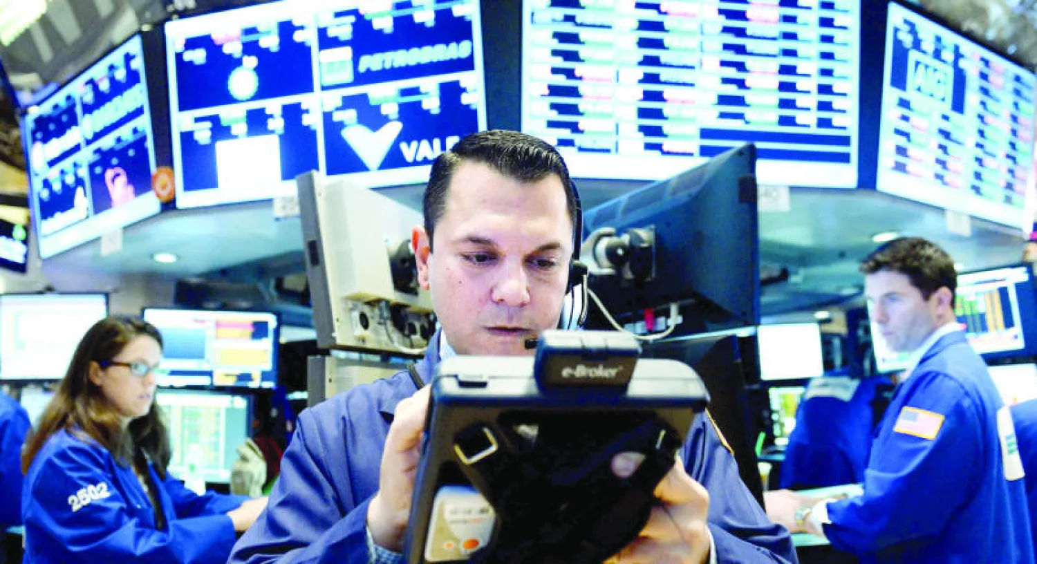 جانب من تداولات بورصة نيويورك («الشرق الأوسط»)
