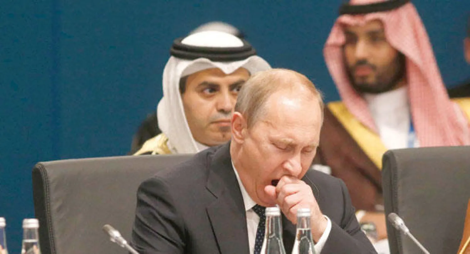 الرئيس الروسي فلاديمير بوتين في القمة أمس (أ.ب)