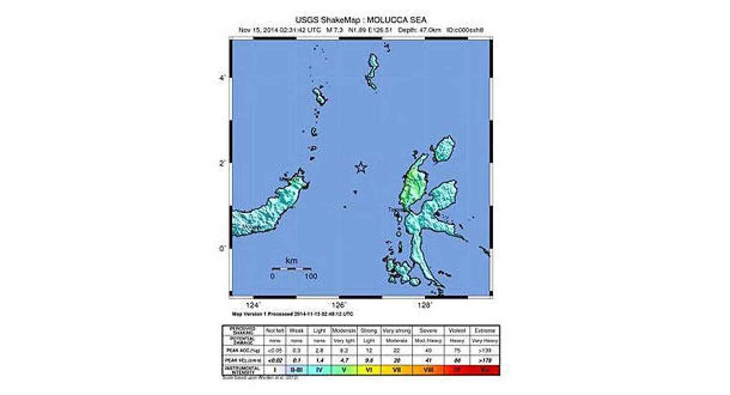 زلزال بقوة 7.3 درجة سجل قبالة جزر الملوك في أندونسيا