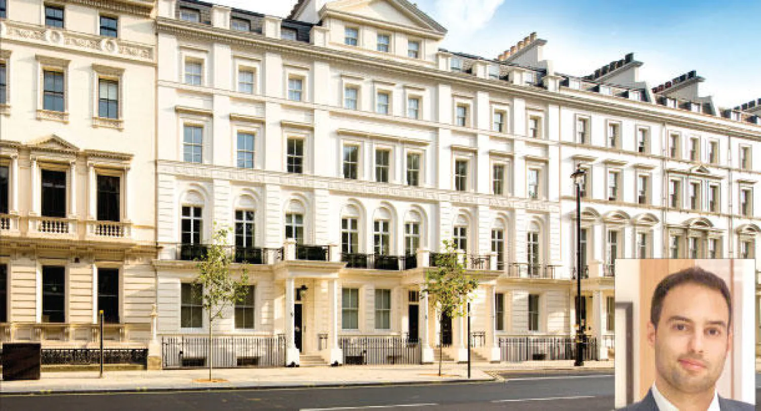 دين ماين (في الاطار)، و عقار باكنغهام غيت الذي تديره الشركة في وسط لندن لصالح شركة بروكتون («الشرق الأوسط»)