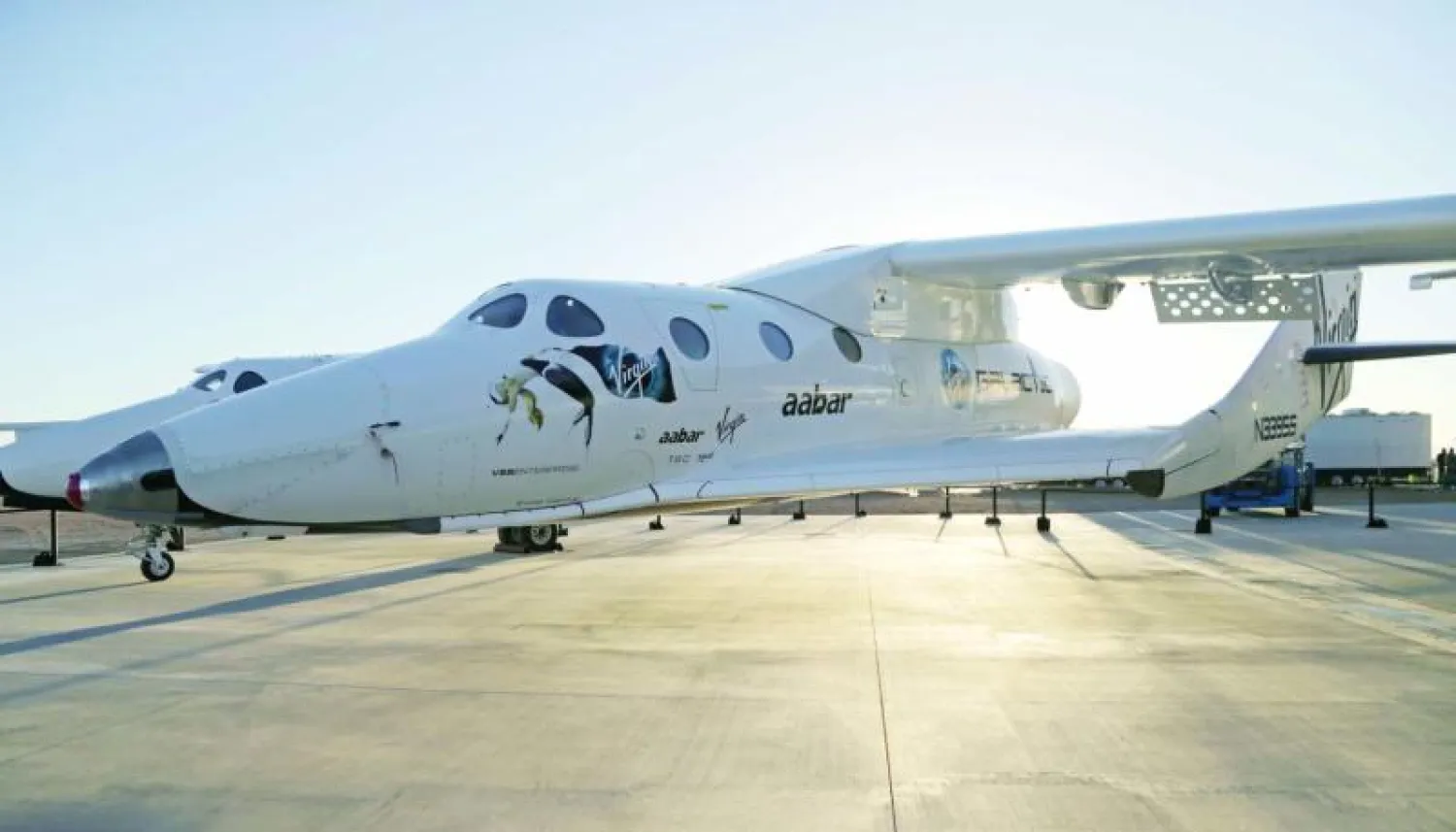 طائرة فيرجين غالاتيك التي تحطمت مثيلتها في غرب الولايات المتحدة في رحلة تجريبية (أ.ب)