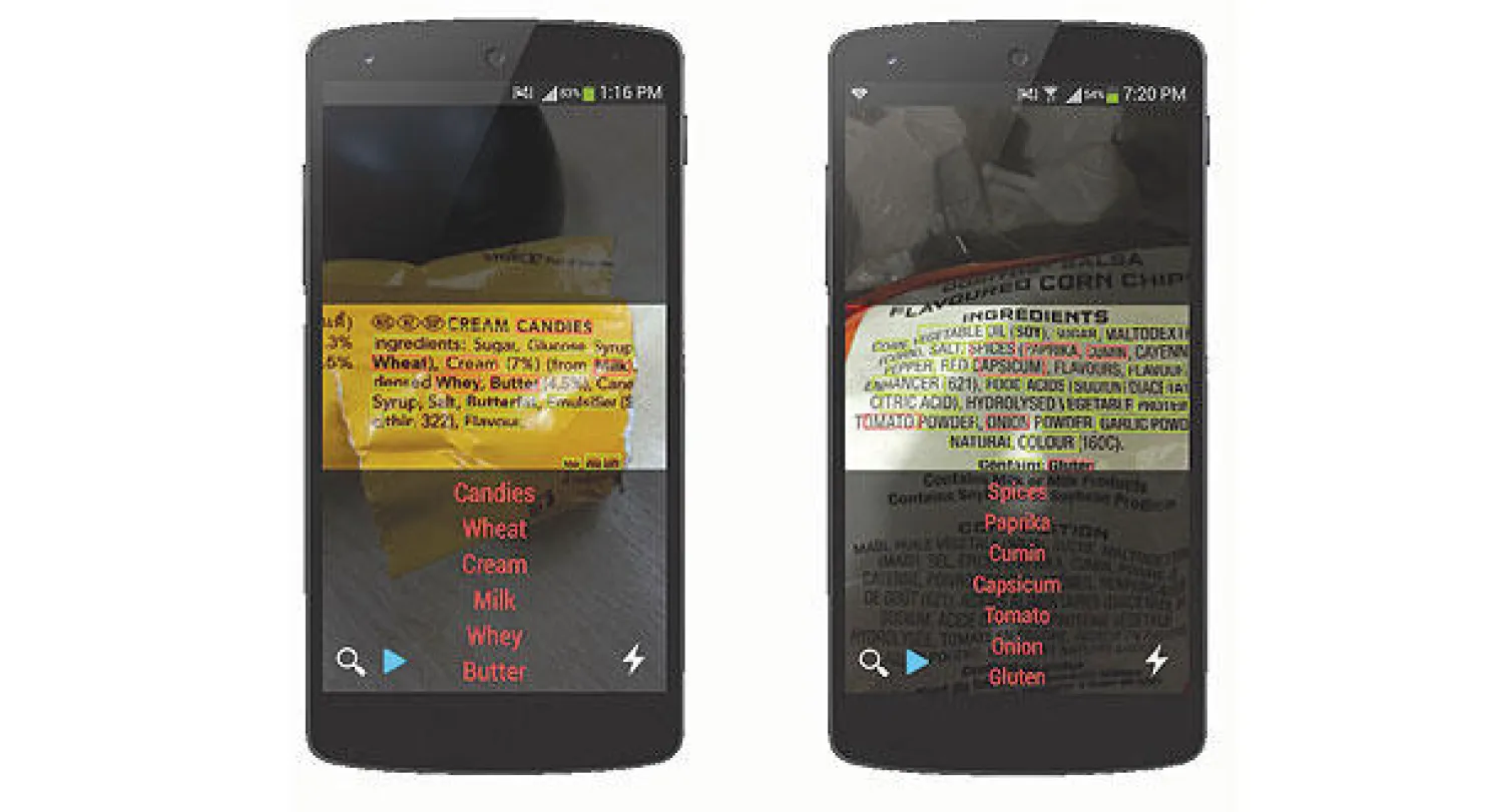 تطبيق لقراءة المكونات الغذائية