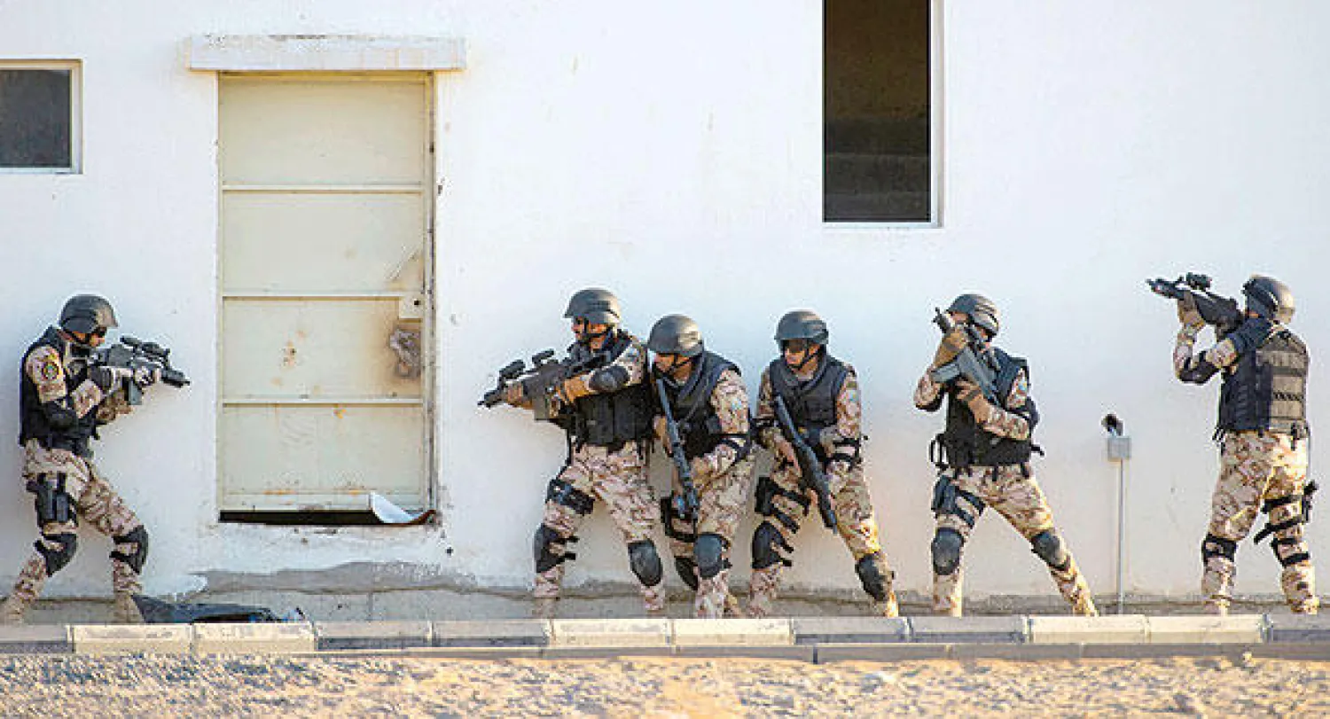 جانب من تدريب «نمر 3» العسكري المشترك («الشرق الأوسط»)