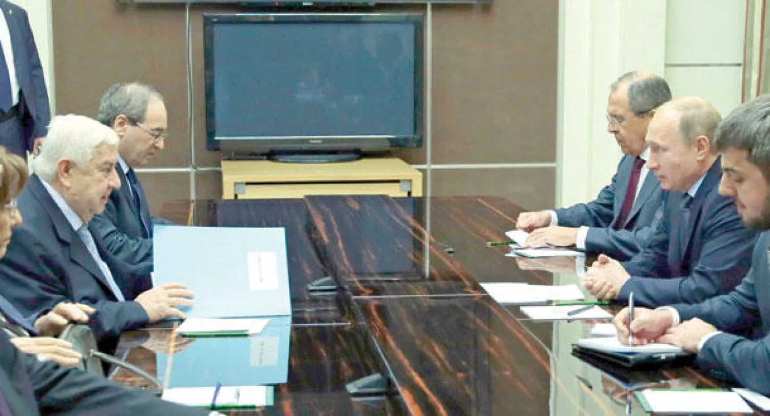 الرئيس الروسي أستقبل للمرة الأولى وفدا سوريا أمس (إ ب)