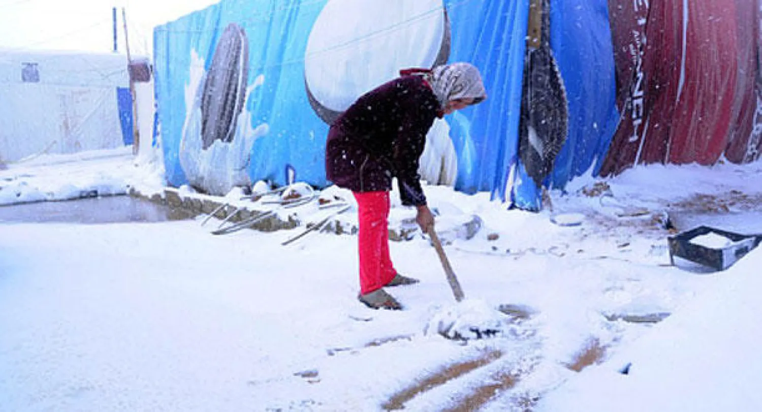 الصقيع يضرب اللاجئين السوريين في لبنان