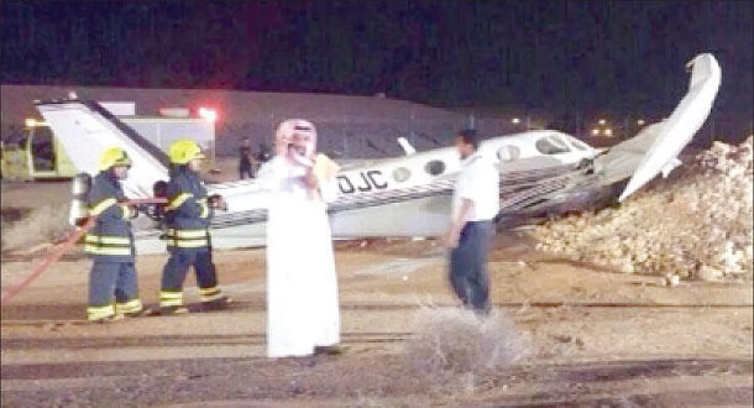 صورة لموقع الحادثة في مطار الرياض الدولي («الشرق الأوسط»)