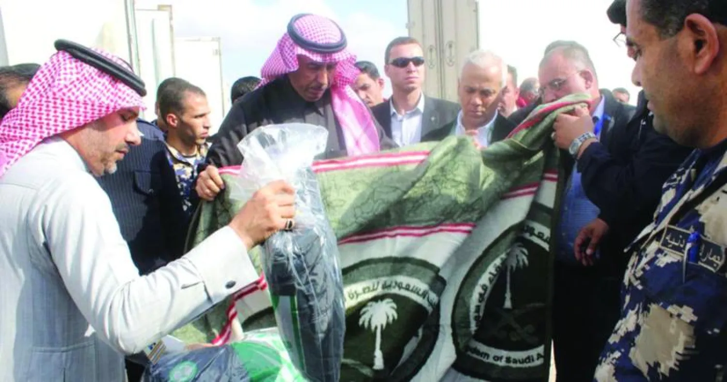 جانب من المساعدات السعودية للنازحين السوريين (واس)