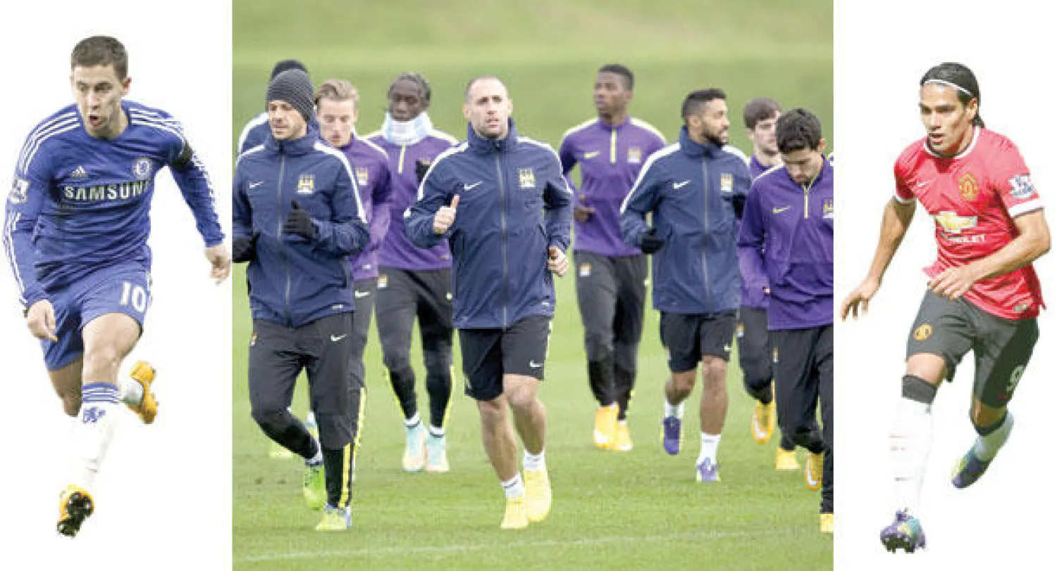 فالكاو.. قوة ضاربة في هجوم يونايتد  -  سيتي يسعى لإضافة 3 نقاط جديدة إلى رصيده لمواصلة تضييق الخناق على تشيلسي (أ.ف.ب)  -  هازارد.. تألق مستمر مع تشيلسي (أ.ف.ب)