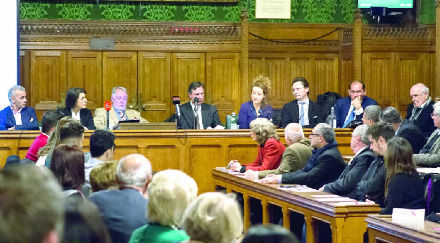 جانب من الندوة التي أقيمت في البرلمان البريطاني لبحث أوضاع النازحين في إقليم كردستان العراق (تصوير: جيمس حنا)