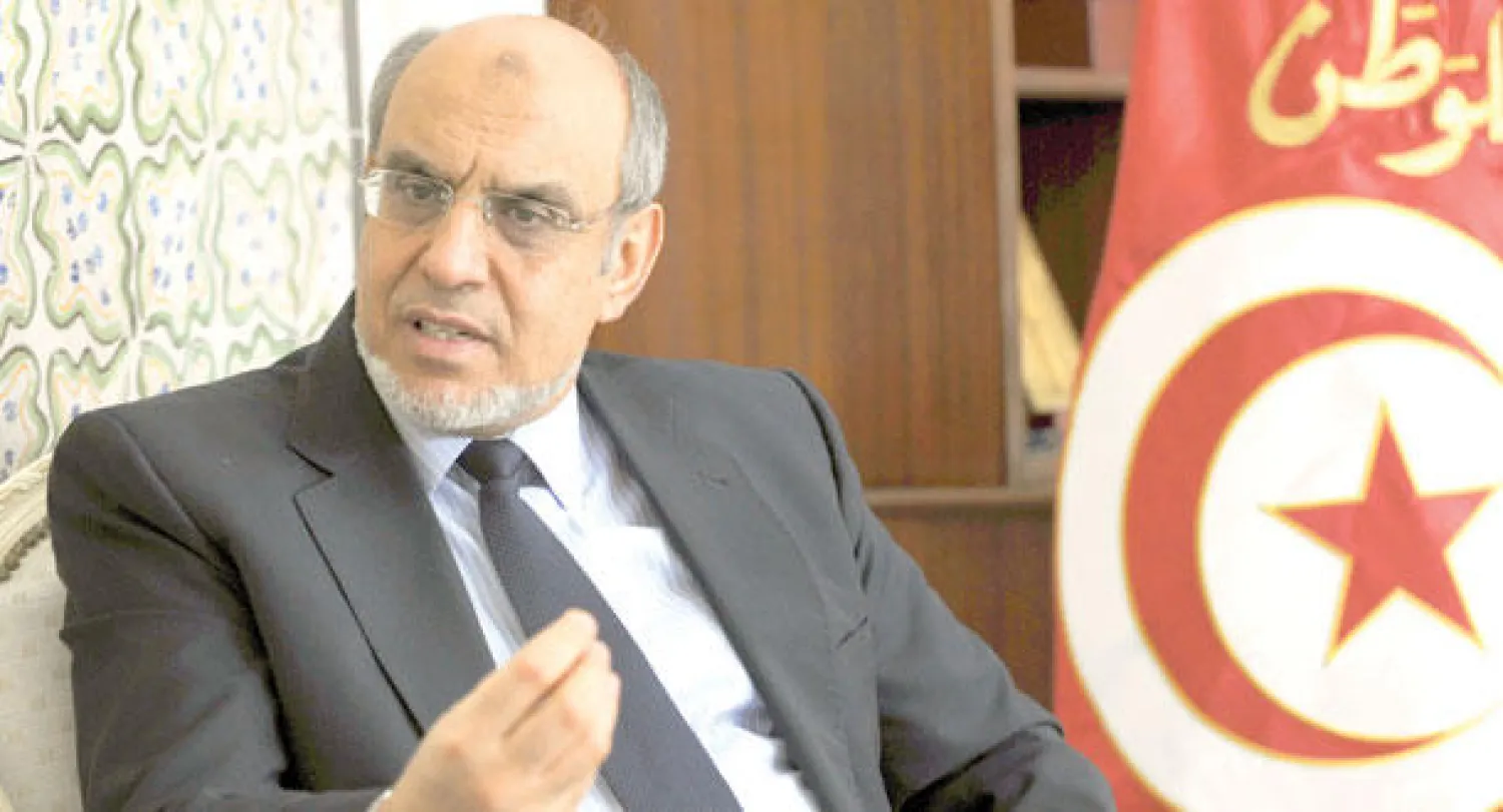 الجبالي يتحدث خلال اجتماع حزبي في فبراير 2013 (أ.ف.ب)