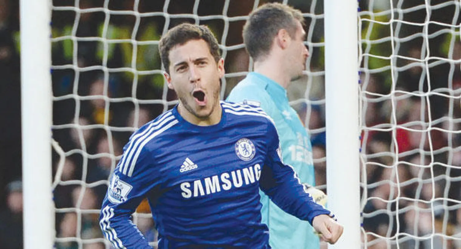 تشيلسي يعتمد على هازارد للاستمرار على القمة (إ.ب.أ)