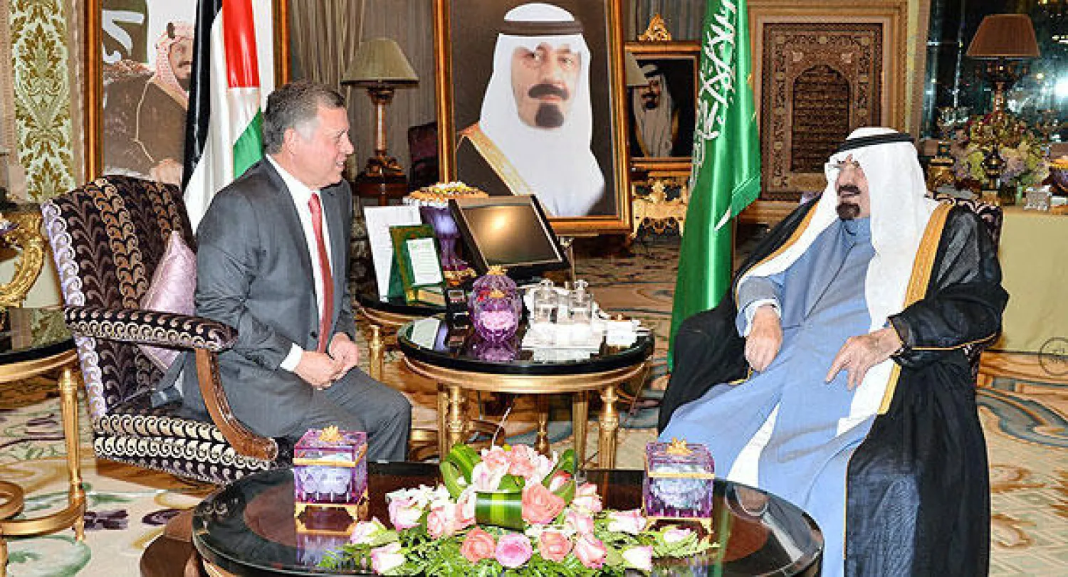 خادم الحرمين الشريفين خلال لقاءه بملك الأردن (واس) 