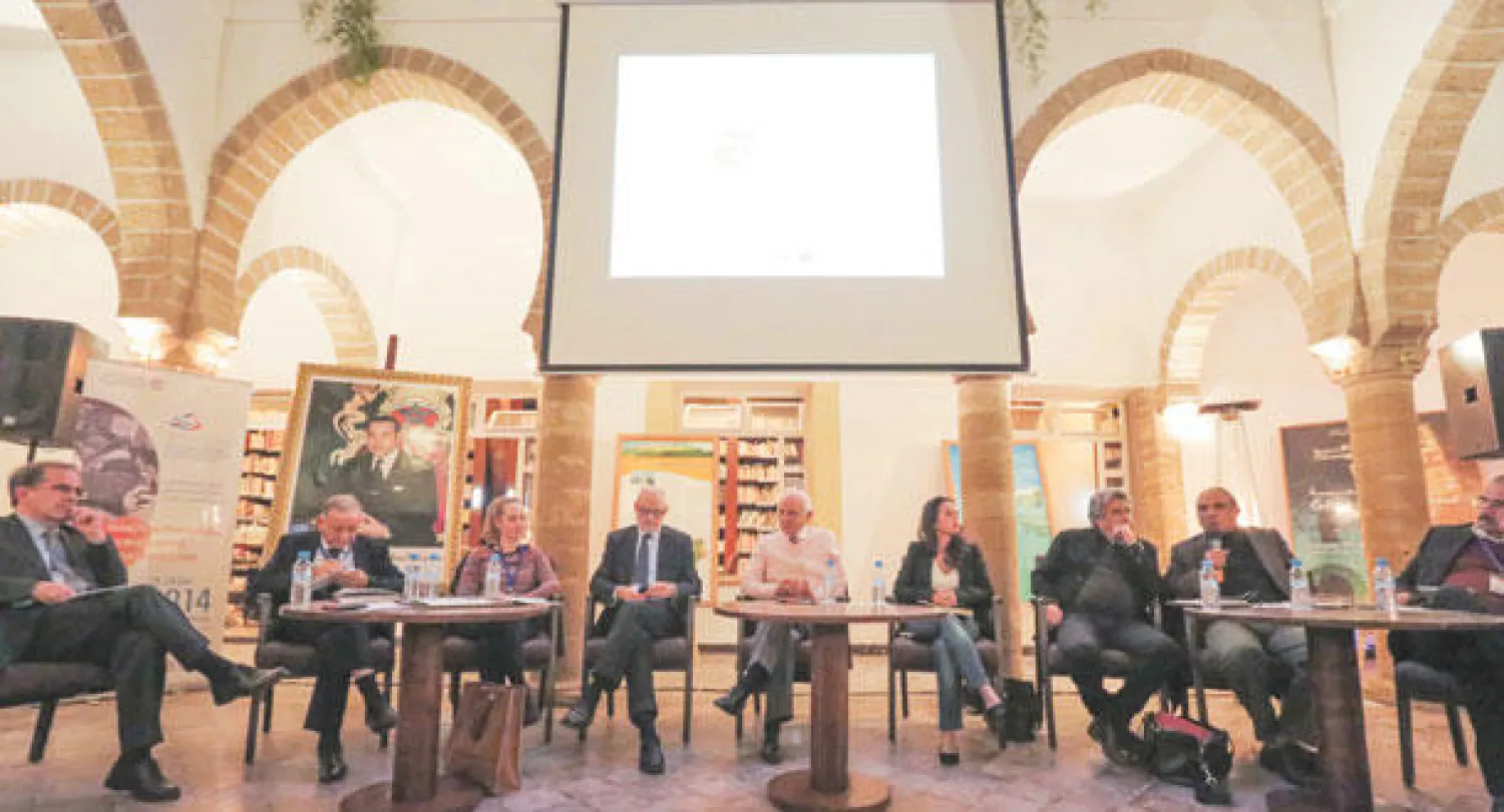 جانب من أشغال ندوة «مستقبل الحوض المتوسطي بعد 20 سنة من انطلاق مسلسل برشلونة» بالصويرة («الشرق الأوسط»)