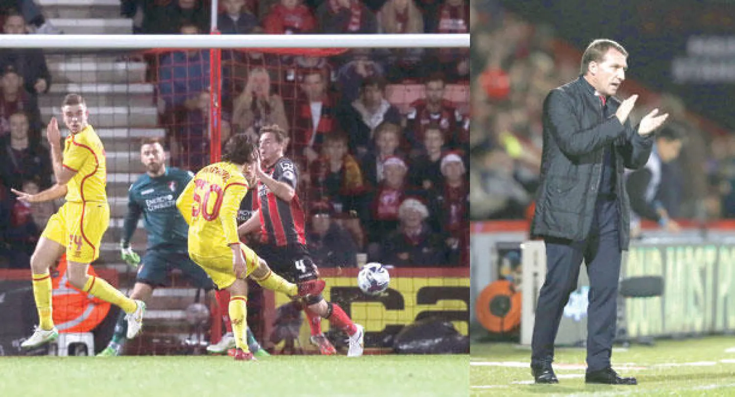 رودجرز مدرب ليفربول (أ.ف.ب)   -  ماركوفيتش (50) يحرز هدف ليفربول الثاني (أ.ب)