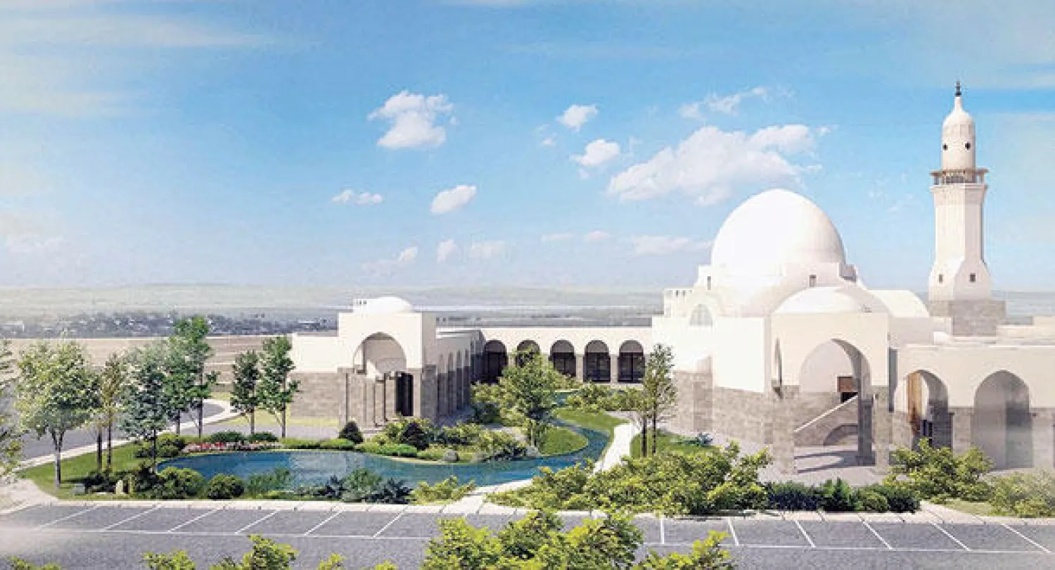 منظر عام لمباني الخدمات (السوق والمسجد)