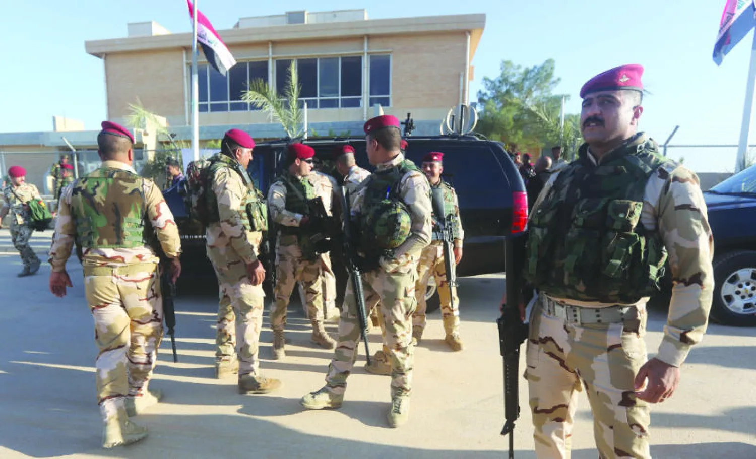 جنود عراقيون في قاعدة عين الأسد بمحافظة الأنبار (أ.ف.ب)