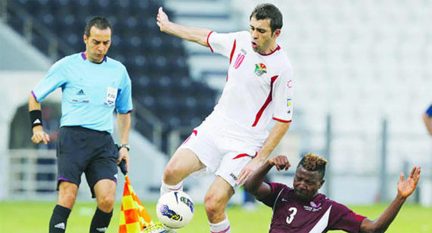 جانب من مباراة سابقة لمنتخب الأردن