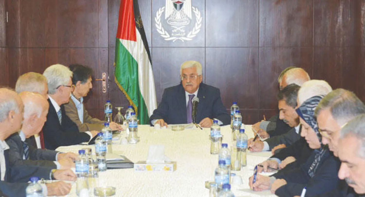 الرئيس الفلسطيني محمود عباس ترأس اجتماعا للمجلس المركزي قبل تصويت مجلس الأمن على المشروع الفلسطيني (إ.ب.أ)